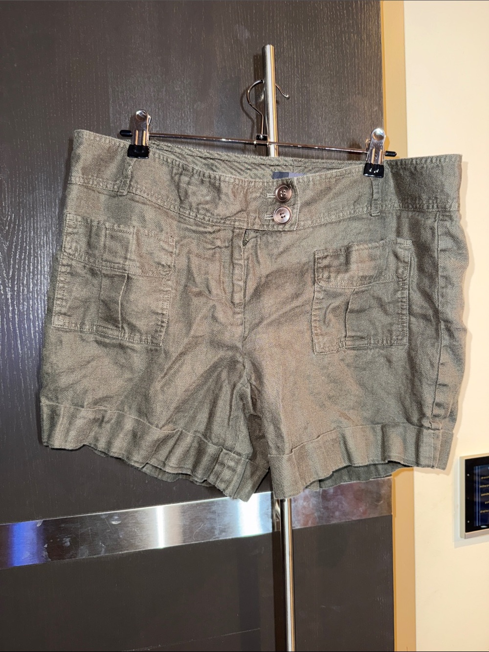 The Limited Olive Green High-Waist Utility Shorts